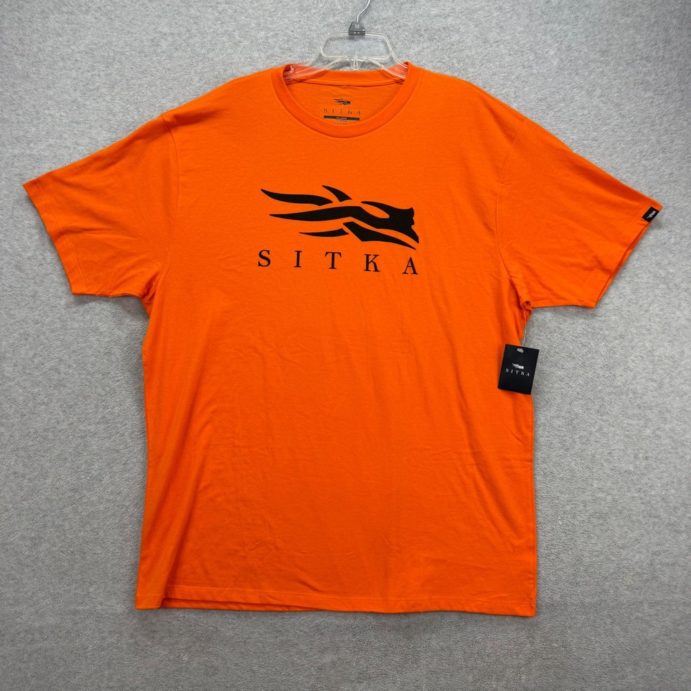 Sitka Gear Icon Tee Mens XXL Blaze Ultra Orange Graphic Short Sleeve T Shirt NEW